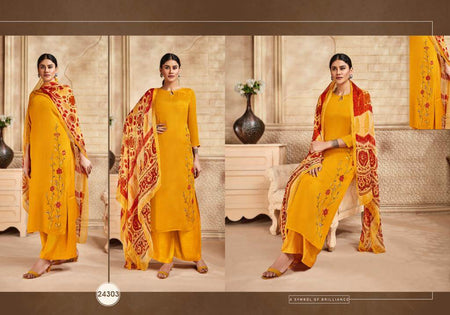 Gold Viscose Upada Indian women's salwar kameez with dupatta ready to wear