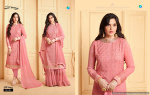 Pink Pure Faux Georgette Indian women's salwar kameez with dupatta ready to wear