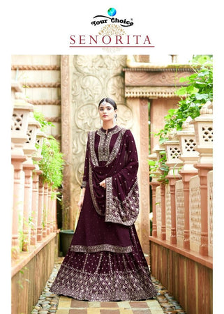Purple Chinon Indian women's salwar kameez with dupatta ready to wear