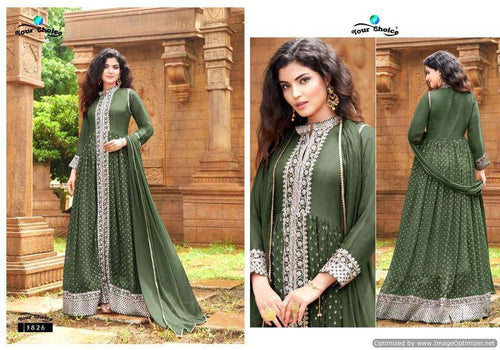 Green Georgette Indian women's salwar kameez with dupatta ready to wear