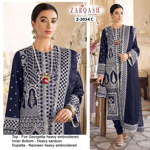 Blue Georgette Indian women's salwar kameez with dupatta ready to wear