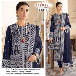 Blue Georgette Indian women's salwar kameez with dupatta ready to wear