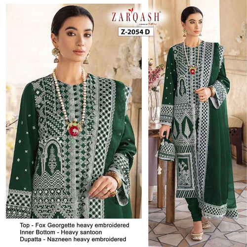 Green Georgette Indian women's salwar kameez with dupatta ready to wear